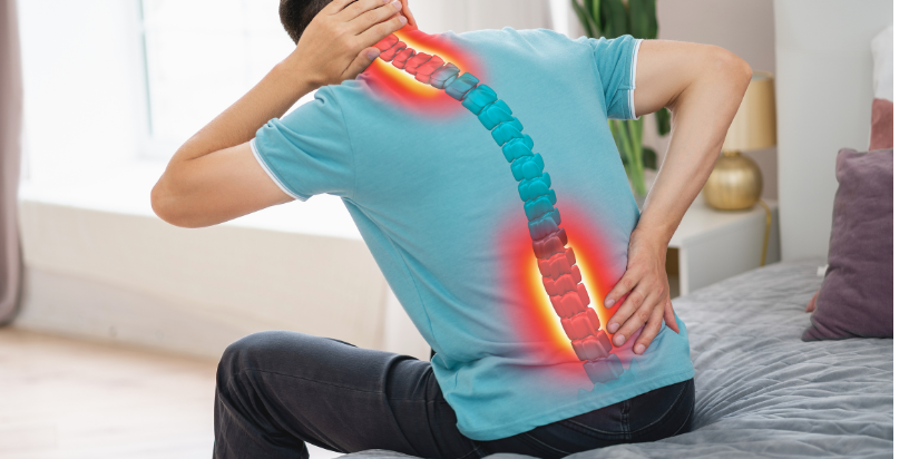 Image showing where upper and lower back pain usually originates