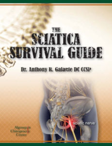 Cover of the Sciatica Survival Guide book by our chiropractor, Dr. Galante