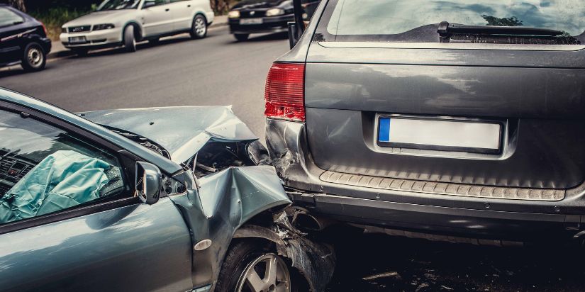 A car accident scene between two cars