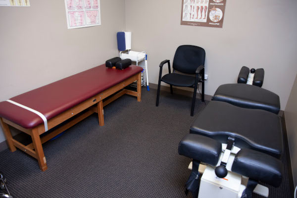 Exam room in our chiropractic clinic