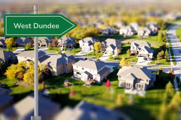 Street sign for a chiropractor in West Dundee, Il